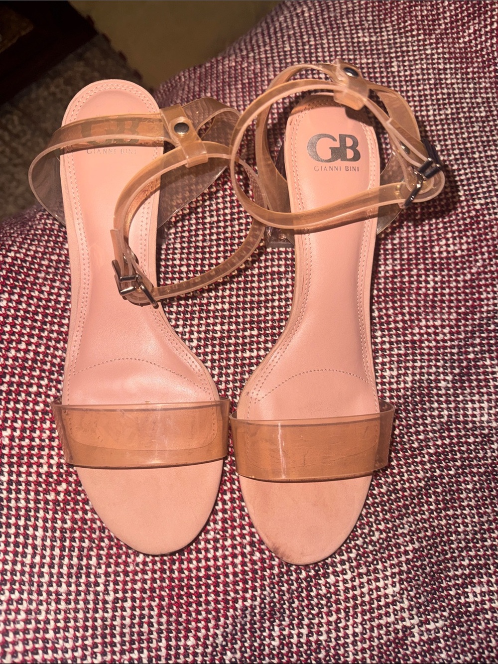 Gianni Bini Pink Sandals with Clear Straps